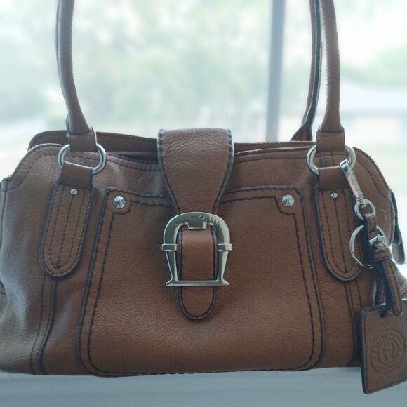 Cute Vintage Y2K Etienne Aigner Brown Pebbled Leather Buckle Satchel Bag - Picture 1 of 7